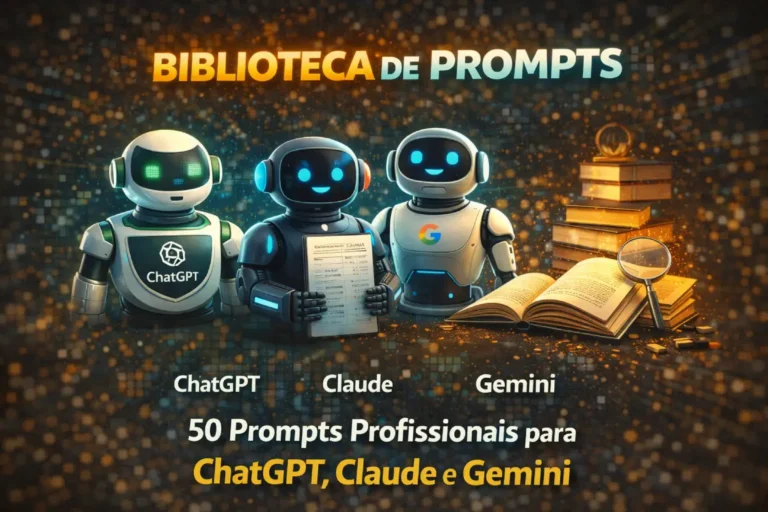 Biblioteca de Prompts: 50 Prompts Profissionais para ChatGPT, Claude e Gemini